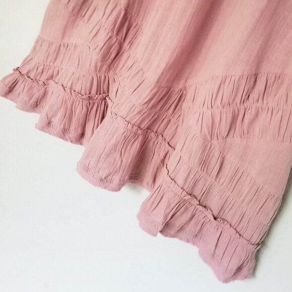 Free People Mauve So Scenic Flowy Cotton Mini Dress Size L Breathable Airy Boho - Picture 10 of 16